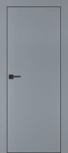 Межкомнатная дверь PX-1 черная кромка с 4-х ст. Серый матовый